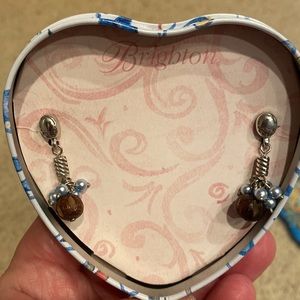 Brighton silver tone dangle earrings.